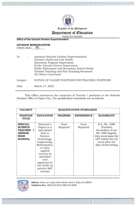 Human Resource Section DepEd Digos City Division .